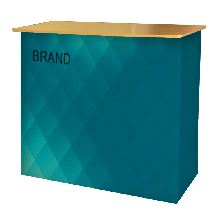 Supermarket pop up folding lightweight customized fabric promotion counter display folding table for trade show