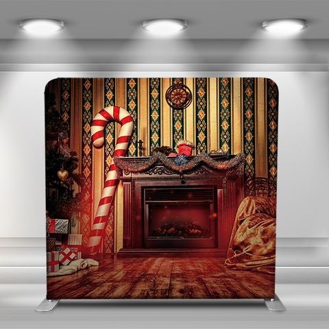 Christmas tree and fireplace