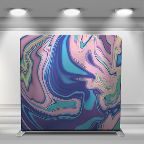 Blue and pink paint mix