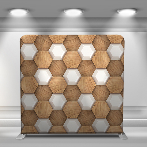 Repeating honeycomb pattern wood and stone