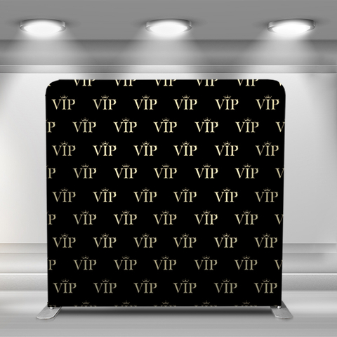 Gold repeating VIP logo