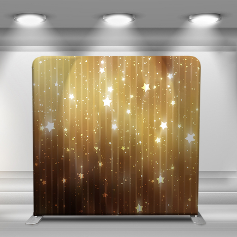 Wooden background with glitter and stars