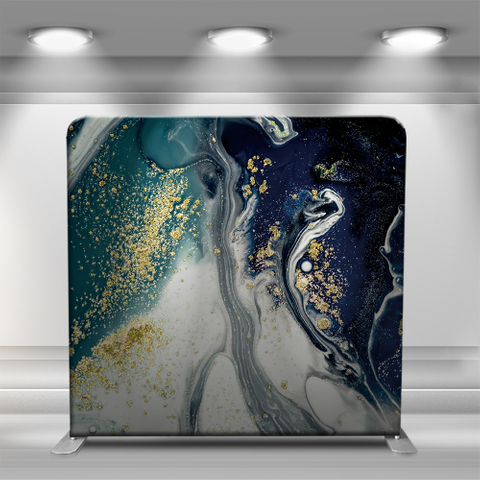 Dark blue green gold texture marble
