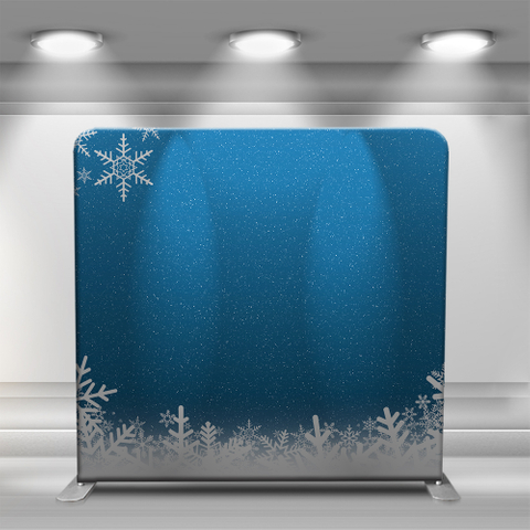 Blue background and white snow