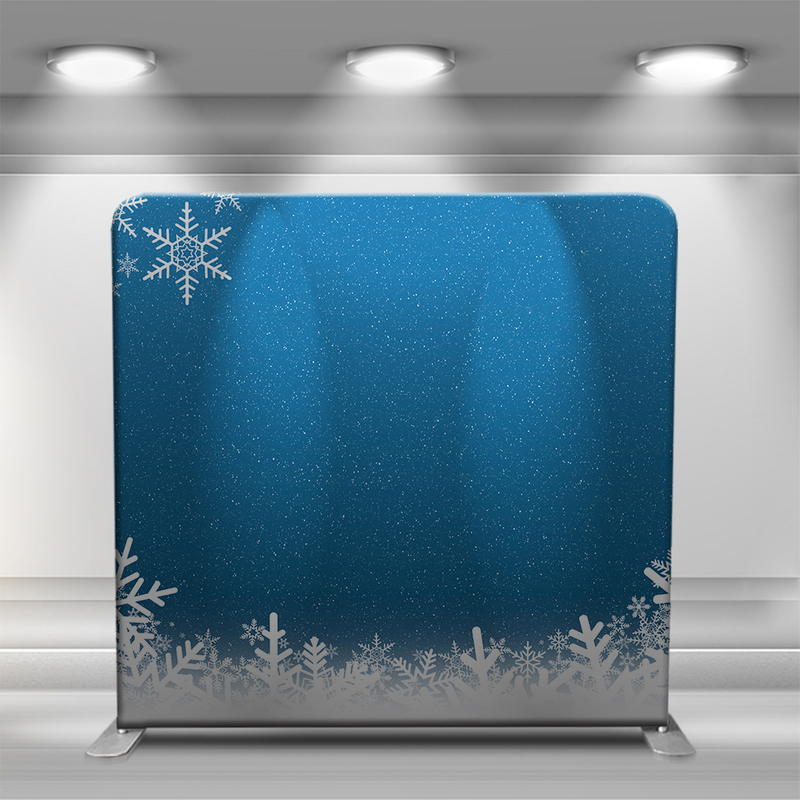 Blue background and white snow