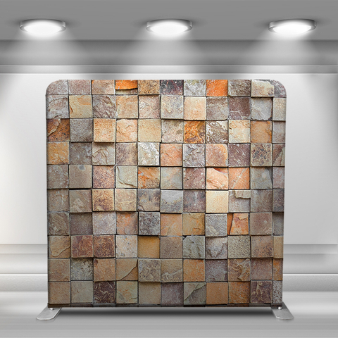 Square stone brick wall