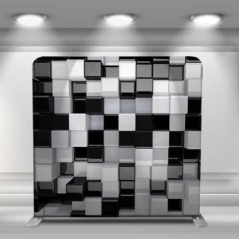 Gray 3D repeating squares
