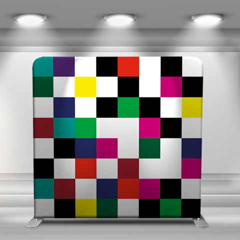 Colorful repeating square wall