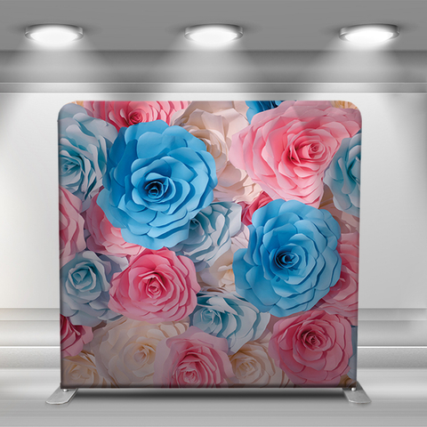 Pink and blue floral pattern