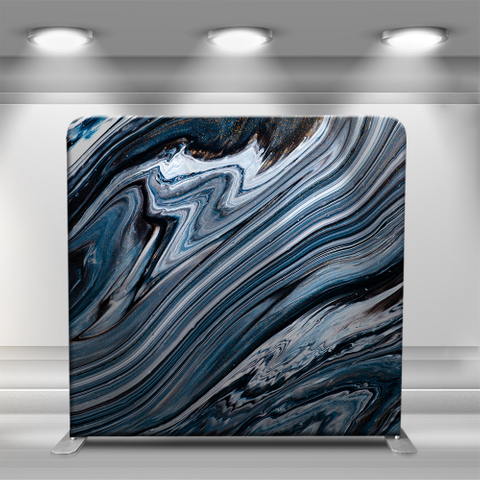 Gray Blue Marble Gold Edge