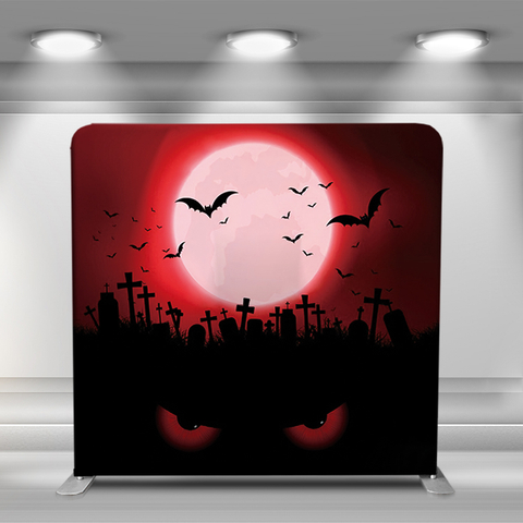 Halloween red blood moon and ghost eyes