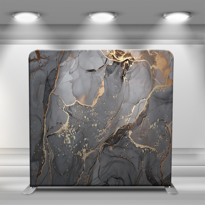 Gray and gold textured marble