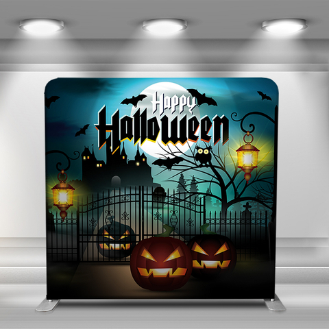 Halloween castle and iron gate
