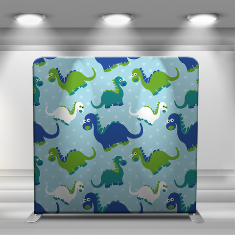 Repeating blue green dinosaur