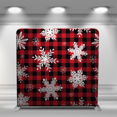 Christmas black red plaid and snow
