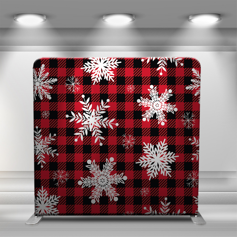 Christmas black red plaid and snow